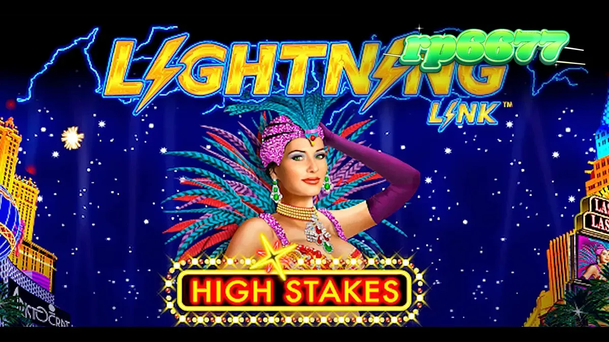 Tampilan visual permainan slot Lightning Link High Stakes dengan elemen kasino mewah